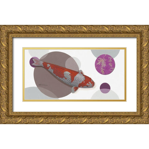 Koi Force Gold Ornate Wood Framed Art Print with Double Matting by Gruhn, Nicole