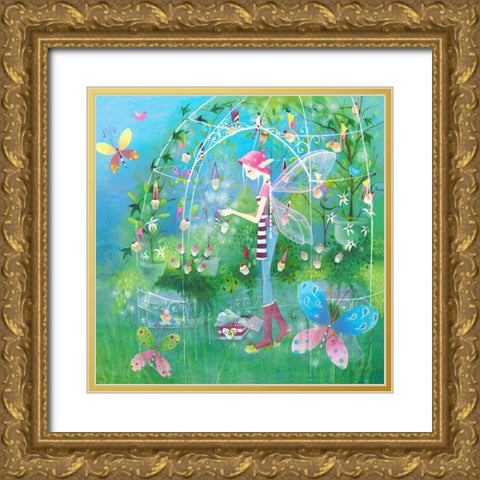 The Fairy Garden Gold Ornate Wood Framed Art Print with Double Matting by McFaul, Lorrie