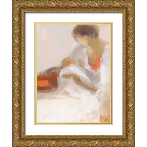 Maternite IV Gold Ornate Wood Framed Art Print with Double Matting by Parise, Chantal