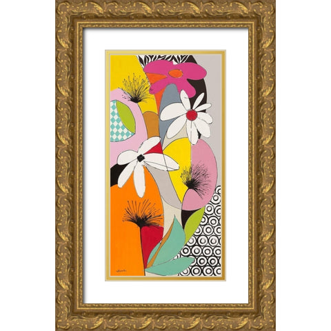 Le jardin de Valerie Gold Ornate Wood Framed Art Print with Double Matting by Brand, Valerie