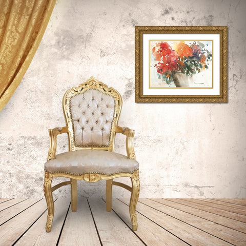 Blutenpracht Gold Ornate Wood Framed Art Print with Double Matting by ROMO-Rolf Morschhauser