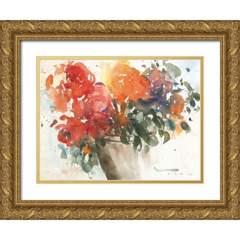 Blutenpracht Gold Ornate Wood Framed Art Print with Double Matting by ROMO-Rolf Morschhauser