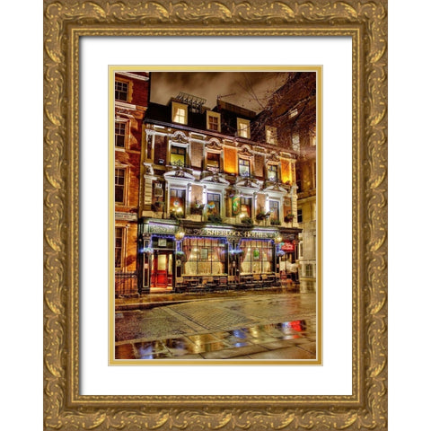 The Sherlock Holmes Gold Ornate Wood Framed Art Print with Double Matting by Terrible, Aurelien
