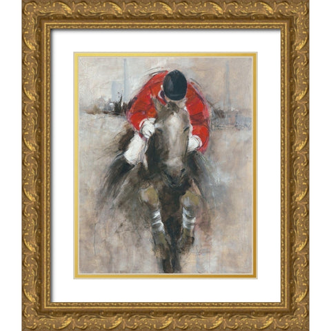 Jong Geweld Gold Ornate Wood Framed Art Print with Double Matting by Declercq, Huguette