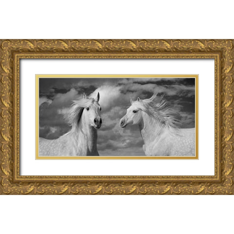A breezy Day Gold Ornate Wood Framed Art Print with Double Matting by Llovet, Jorge