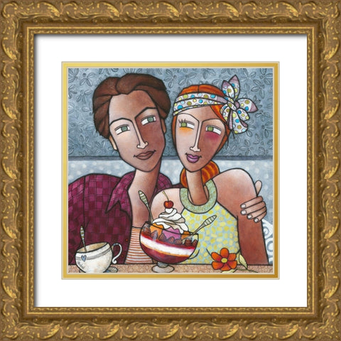 La cerise sur le gateau Gold Ornate Wood Framed Art Print with Double Matting by Bandiziol, Geraldine