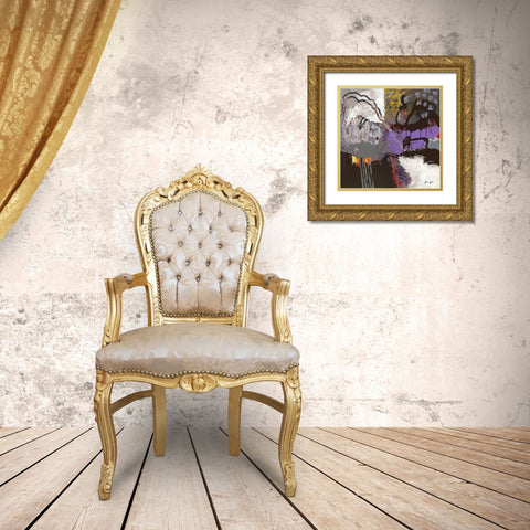 Variations abstraites XX Gold Ornate Wood Framed Art Print with Double Matting by Magis, Pascal