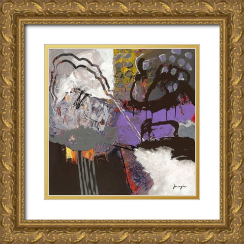 Variations abstraites XX Gold Ornate Wood Framed Art Print with Double Matting by Magis, Pascal