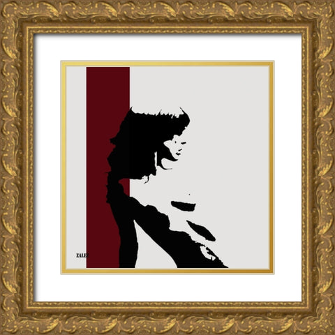 Nell Think Gold Ornate Wood Framed Art Print with Double Matting by Zalez