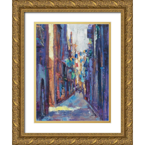 Stadt Gold Ornate Wood Framed Art Print with Double Matting by Camargo, Jesus P.