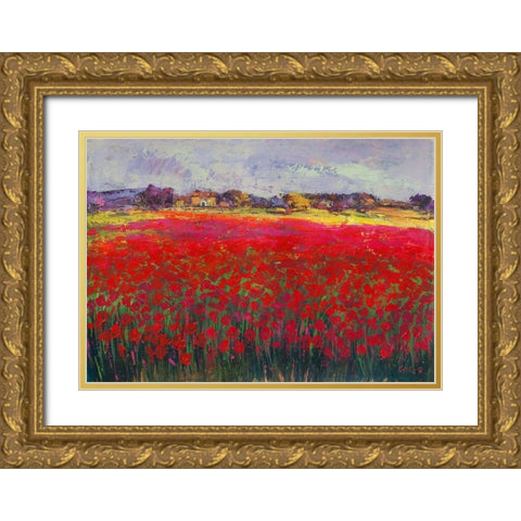 Mohnfeld Gold Ornate Wood Framed Art Print with Double Matting by Camargo, Jesus P.