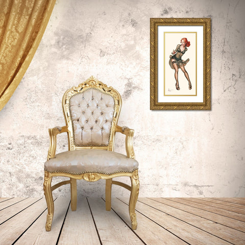 Danseuse aux petits pois Gold Ornate Wood Framed Art Print with Double Matting by Hitte, Patrick