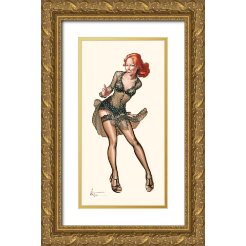 Danseuse aux petits pois Gold Ornate Wood Framed Art Print with Double Matting by Hitte, Patrick