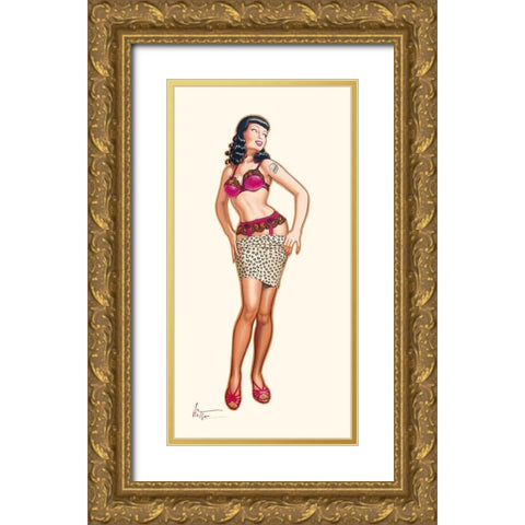 Betty Rex Gold Ornate Wood Framed Art Print with Double Matting by Hitte, Patrick