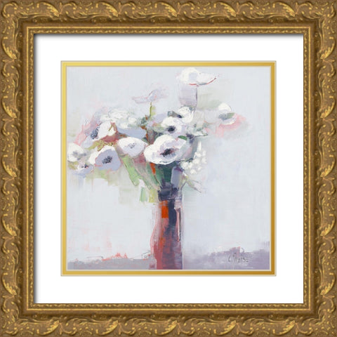 Anemones II Gold Ornate Wood Framed Art Print with Double Matting by Parise, Chantal