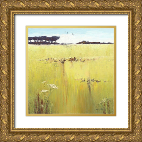 Cornish Meadow Gold Ornate Wood Framed Art Print with Double Matting by Atkinson, Caroline