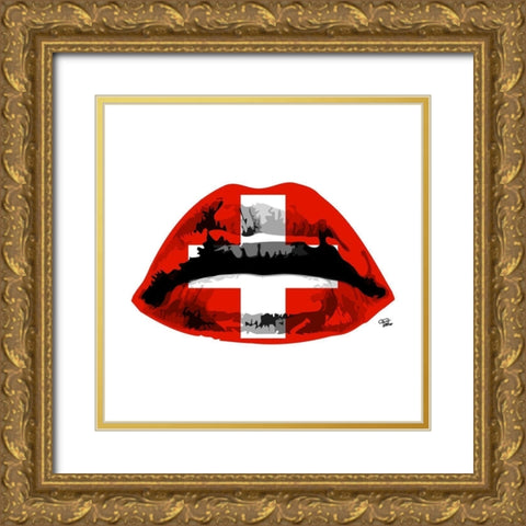 Switzerland Kiss Gold Ornate Wood Framed Art Print with Double Matting by Paslier, Morgan