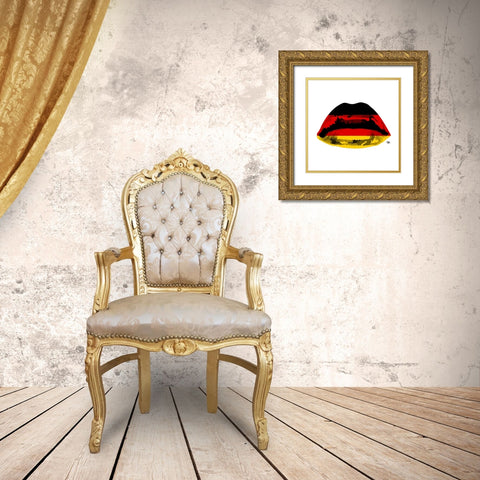 German Kiss Gold Ornate Wood Framed Art Print with Double Matting by Paslier, Morgan