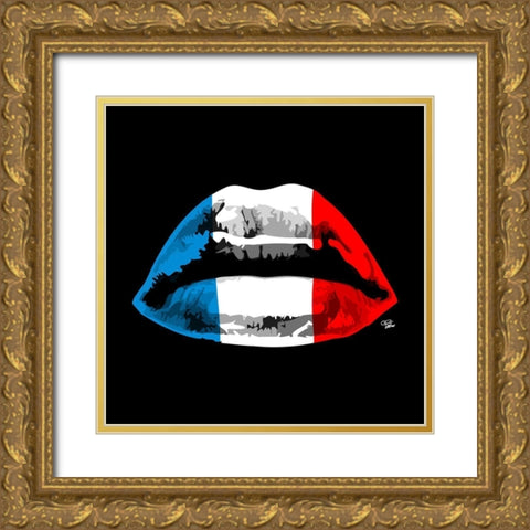 French Kiss Gold Ornate Wood Framed Art Print with Double Matting by Paslier, Morgan