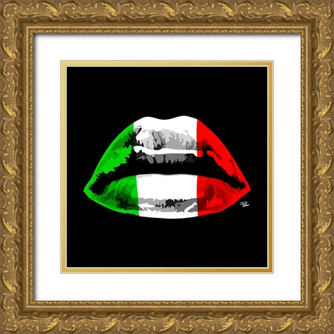 Italian Kiss Gold Ornate Wood Framed Art Print with Double Matting by Paslier, Morgan