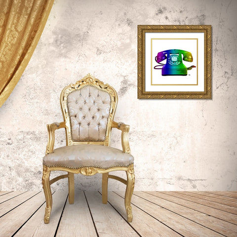 Rainbow Phone Gold Ornate Wood Framed Art Print with Double Matting by Paslier, Morgan