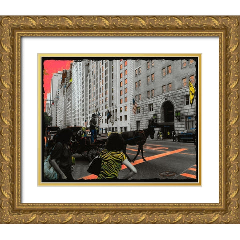 Crazy Horse Gold Ornate Wood Framed Art Print with Double Matting by Simonutti, Riccardo