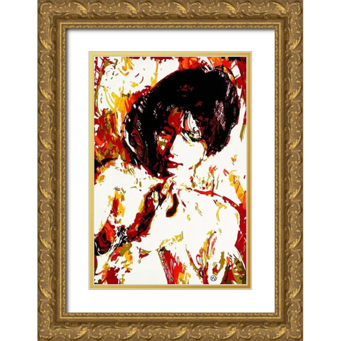 Ma douce Gold Ornate Wood Framed Art Print with Double Matting by Vinet, Yannick