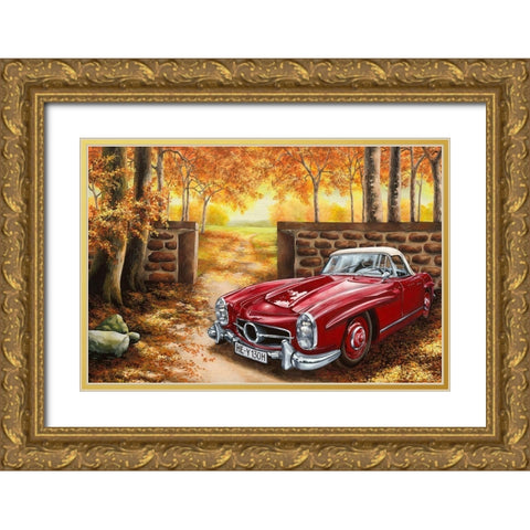 Pause Gold Ornate Wood Framed Art Print with Double Matting by Richter, Cornelia