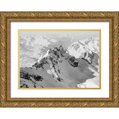 Valluga View-St Anton Gold Ornate Wood Framed Art Print with Double Matting by Butcher, Dave