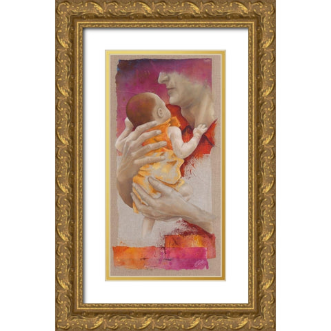 Paternite Gold Ornate Wood Framed Art Print with Double Matting by Cadoret, Virginie