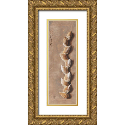 Baguette epi de ble Gold Ornate Wood Framed Art Print with Double Matting by Defontenay, Elodie