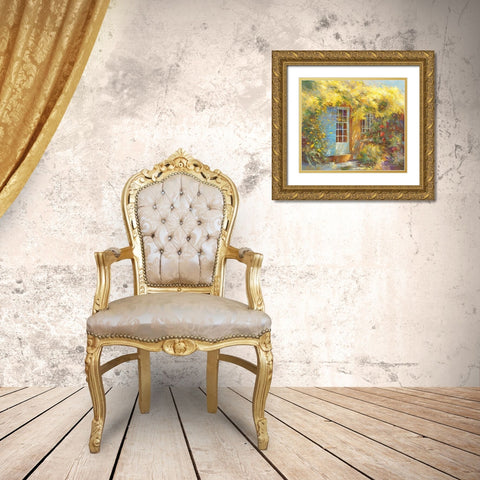 Petit paradis Gold Ornate Wood Framed Art Print with Double Matting by Messely, Johan