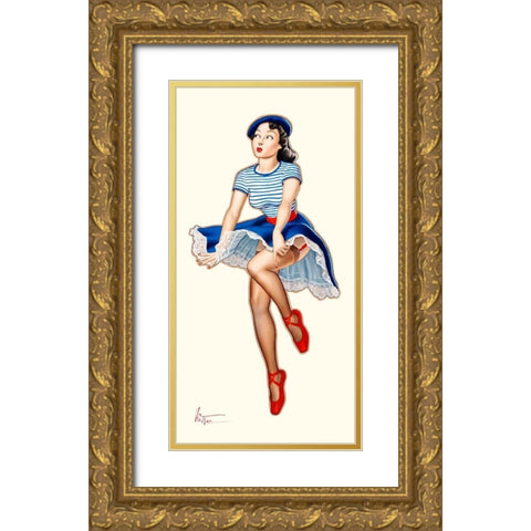 Titi Gold Ornate Wood Framed Art Print with Double Matting by Hitte, Patrick