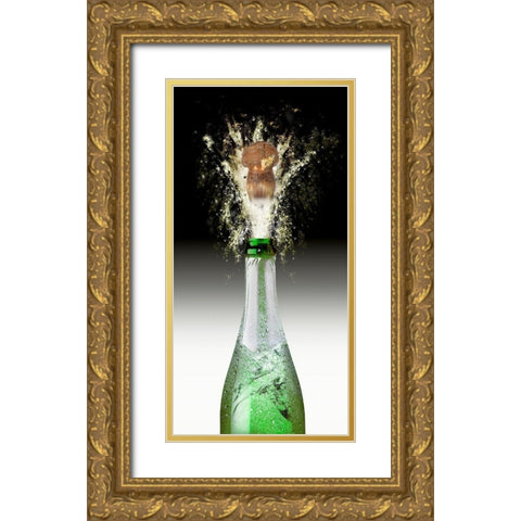 Splashing Cork I Gold Ornate Wood Framed Art Print with Double Matting by Hillert, Peter