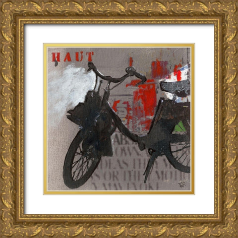 Libre III Gold Ornate Wood Framed Art Print with Double Matting by Ducret, Patrice