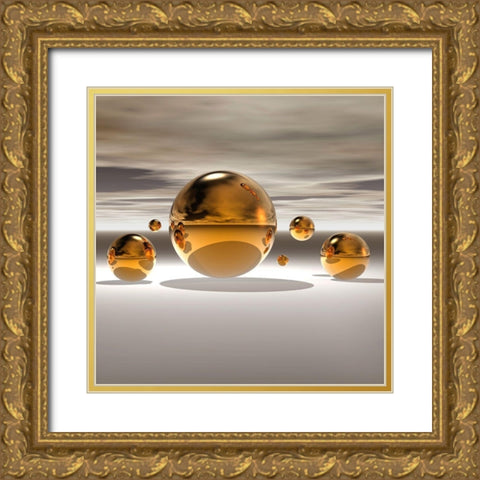 Golden Bowl II Gold Ornate Wood Framed Art Print with Double Matting by Hillert, Peter