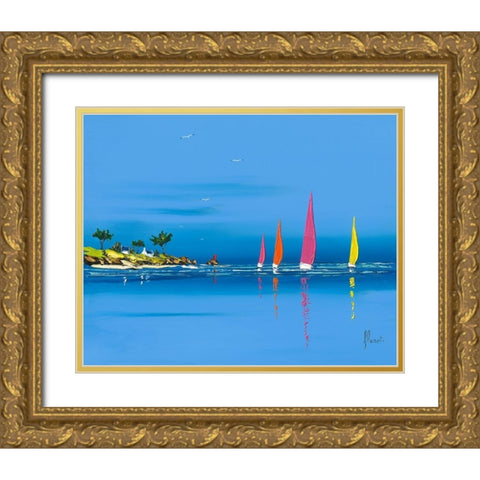 Jour de regate I Gold Ornate Wood Framed Art Print with Double Matting by Flanet, Frederic