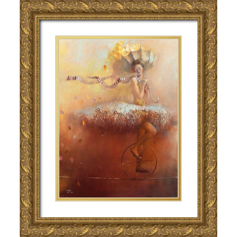Parapluie Gold Ornate Wood Framed Art Print with Double Matting by Tchoubakov, Oleg