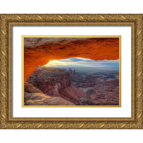 Grand Canyon Gold Ornate Wood Framed Art Print with Double Matting by Terrible, Aurelien