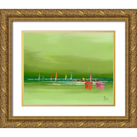 Avant l orage Gold Ornate Wood Framed Art Print with Double Matting by Flanet, Frederic