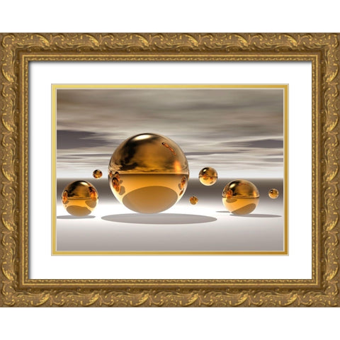 Golden Bowl II Gold Ornate Wood Framed Art Print with Double Matting by Hillert, Peter