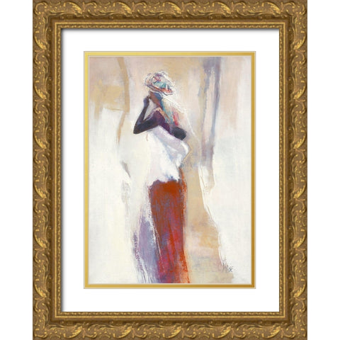 Silhouettes Africaines VI Gold Ornate Wood Framed Art Print with Double Matting by Parise, Chantal