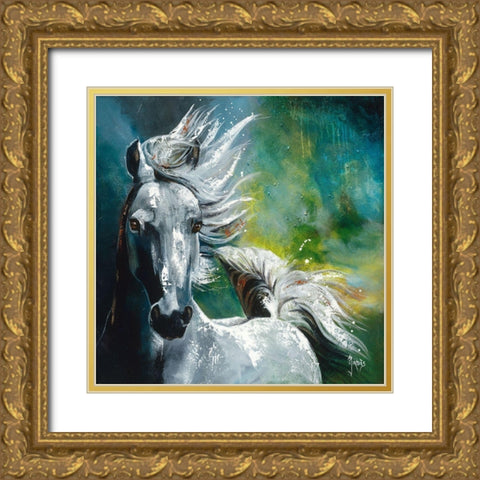 Fierte Gold Ornate Wood Framed Art Print with Double Matting by Jadis