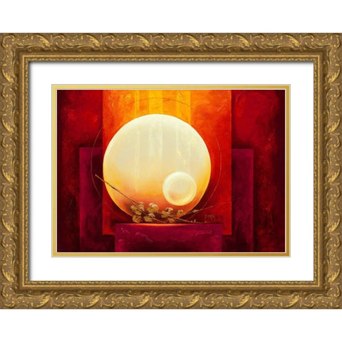 Amour infini Gold Ornate Wood Framed Art Print with Double Matting by Triki, Bernadette