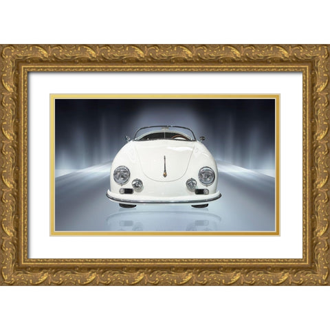 Car Collection 14 Gold Ornate Wood Framed Art Print with Double Matting by Hillert, Peter