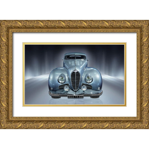 Car Collection 11 Gold Ornate Wood Framed Art Print with Double Matting by Hillert, Peter