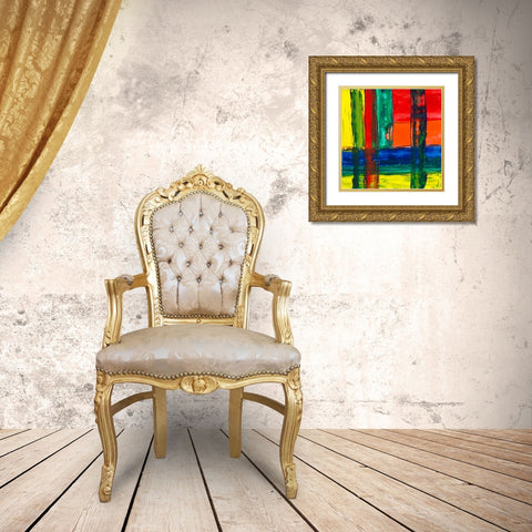 Orange dans les pres Gold Ornate Wood Framed Art Print with Double Matting by MAXWELL
