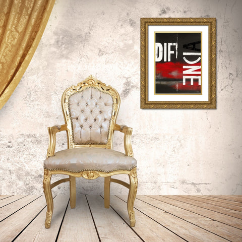 La diferencia Gold Ornate Wood Framed Art Print with Double Matting by Becam, Carole