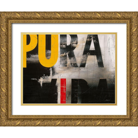 Pura Vida Gold Ornate Wood Framed Art Print with Double Matting by Becam, Carole
