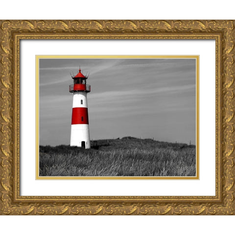 Leuchtturm Sylt Gold Ornate Wood Framed Art Print with Double Matting by Fischer, Rolf
